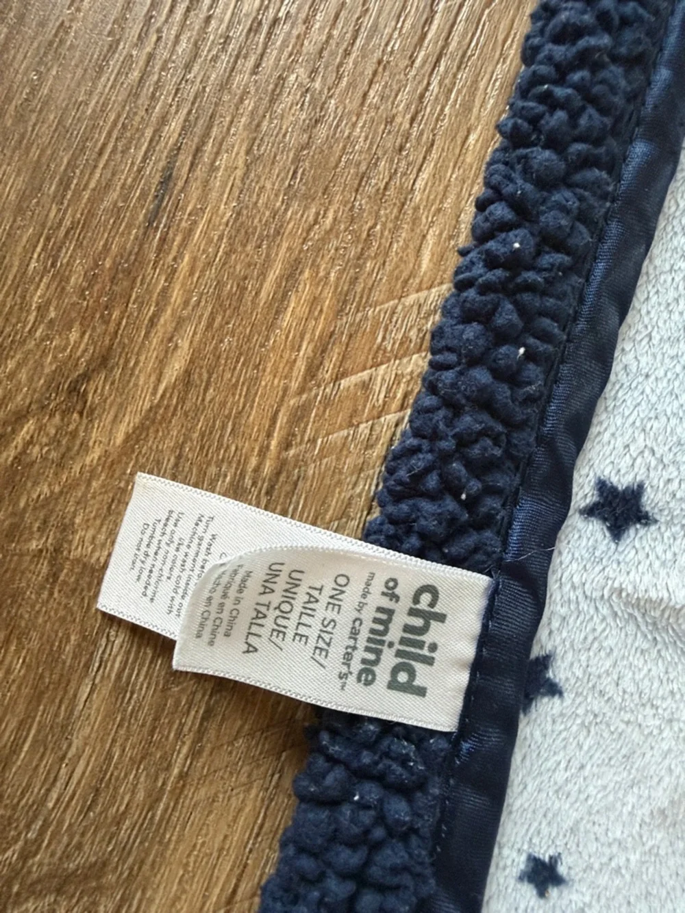 Carters monkey Moon & Stars Baby Blanket - Navy Trim